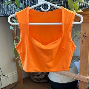 Vibrant Orange Sleeveless Top